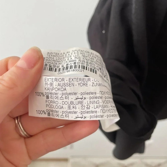 Zara Satin Effect Draped Open Back Mini Dress Black NWT Size Small - Picture 12 of 12